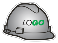 MSA hard hat icon with custom logo across the front